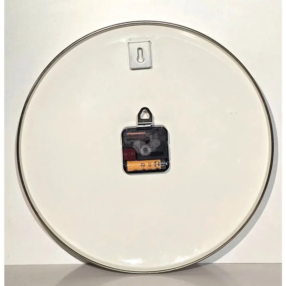 MacKenzie Childs Bathing Hut Butternut Enamel Wall Clock & Soap Dispenser Set